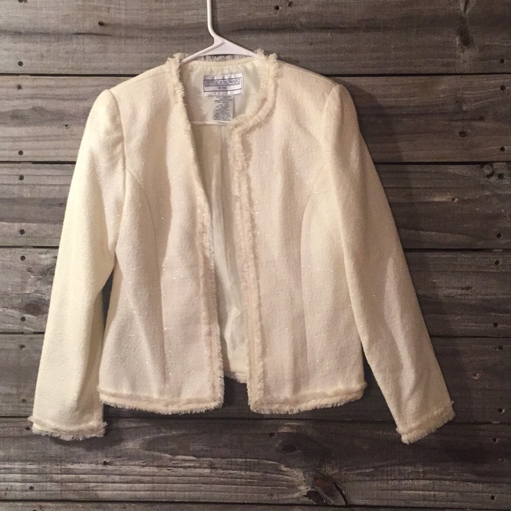 White sparkle jacket Size 4